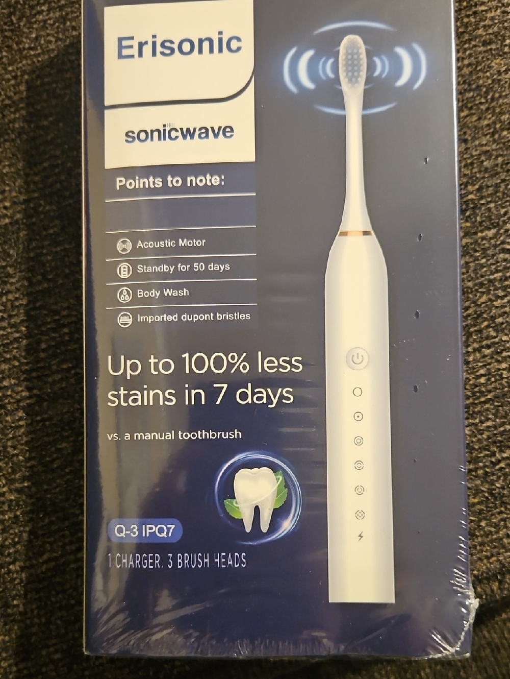 Sonicwave White Electric Toothbrush - Deep Cleaning Oral Care